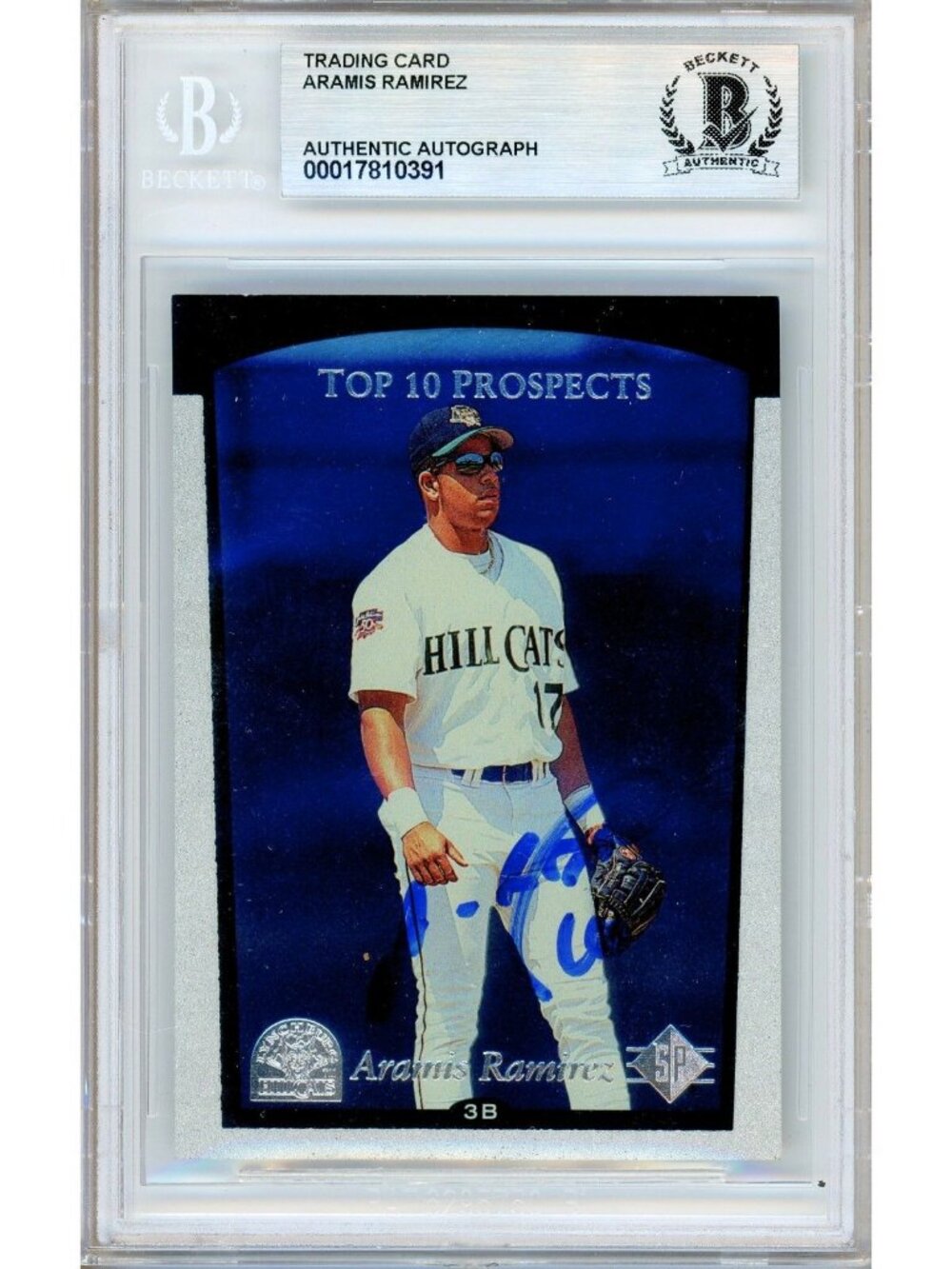 Aramis Ramirez Signed 1998 Upper Deck SP Top Prospects #9 Card Beckett BAS Slab